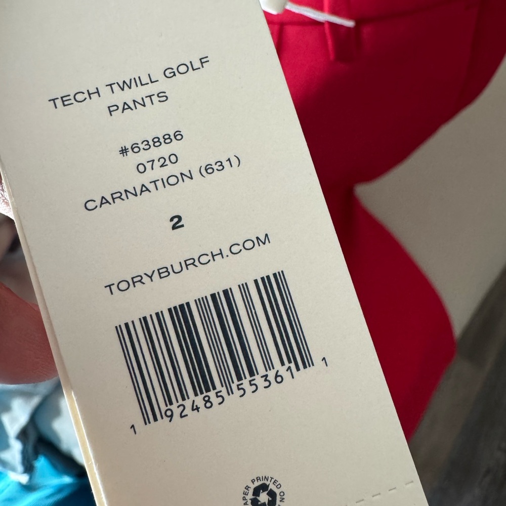 TORY SPORT Tech Twill golf pants Red sz 2 NWT - Picture 6 of 8